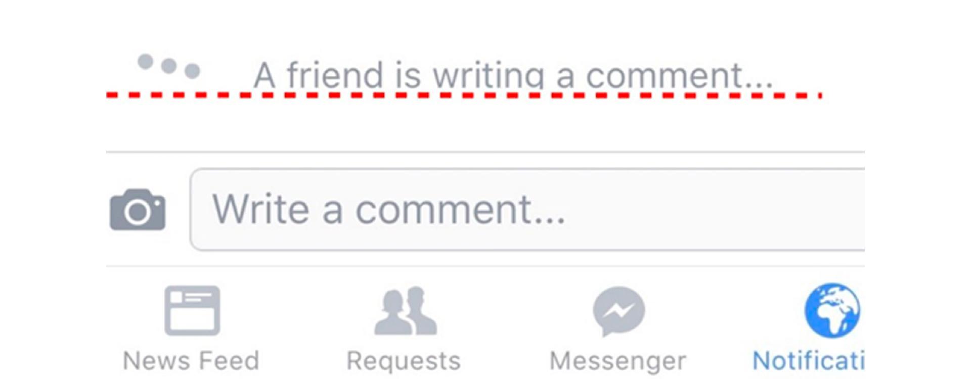 App do facebook agora permite ver quando alguém está escrevendo comentário