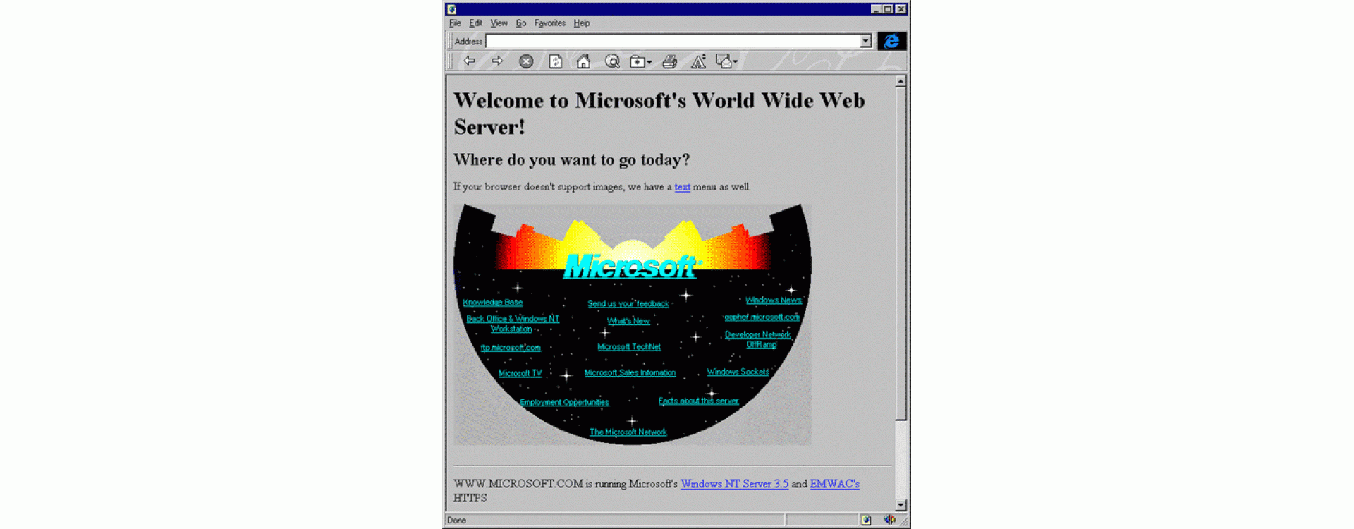Microsoft relança site com visual de 20 anos atrás