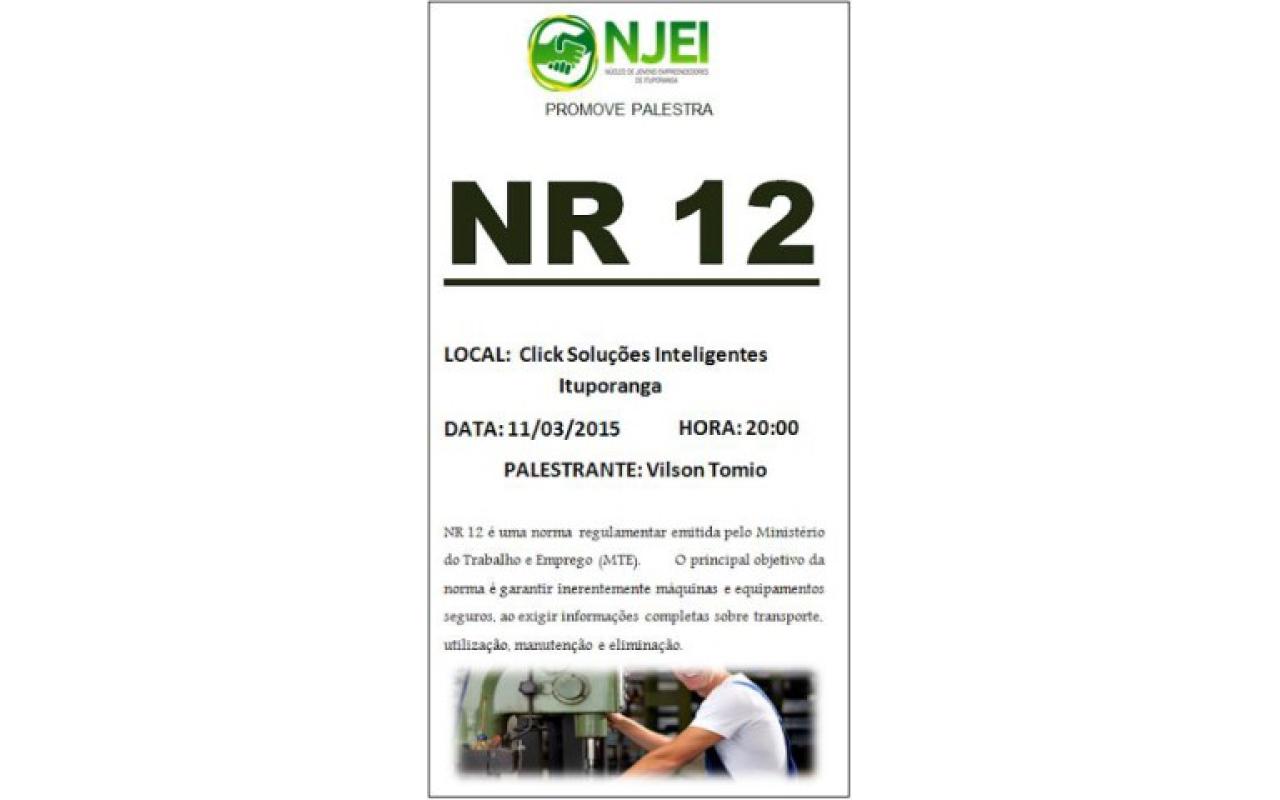 Palestra para esclarecer a NR12 será realizada hoje em Ituporanga