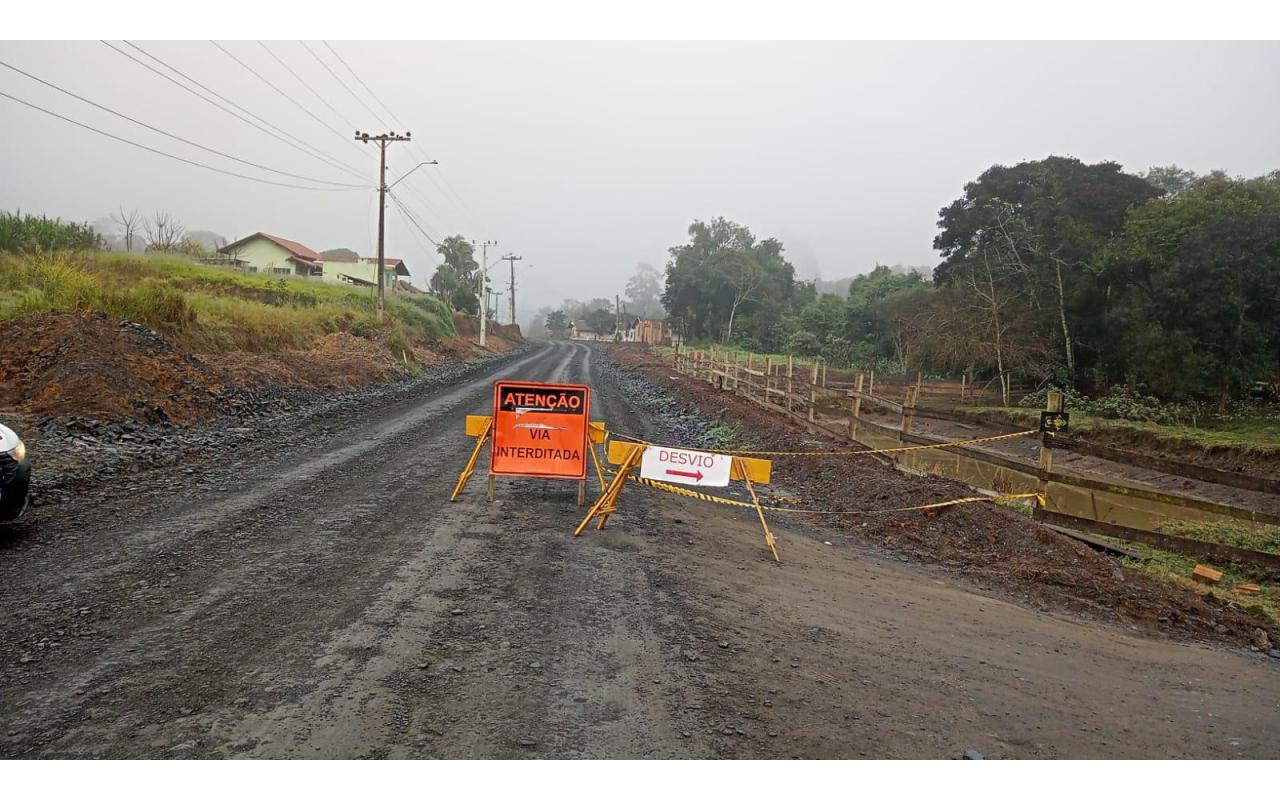 Estrada Geral do Rio Batalha em Ituporanga ficará interditada nesta semana para obra de asfaltamento