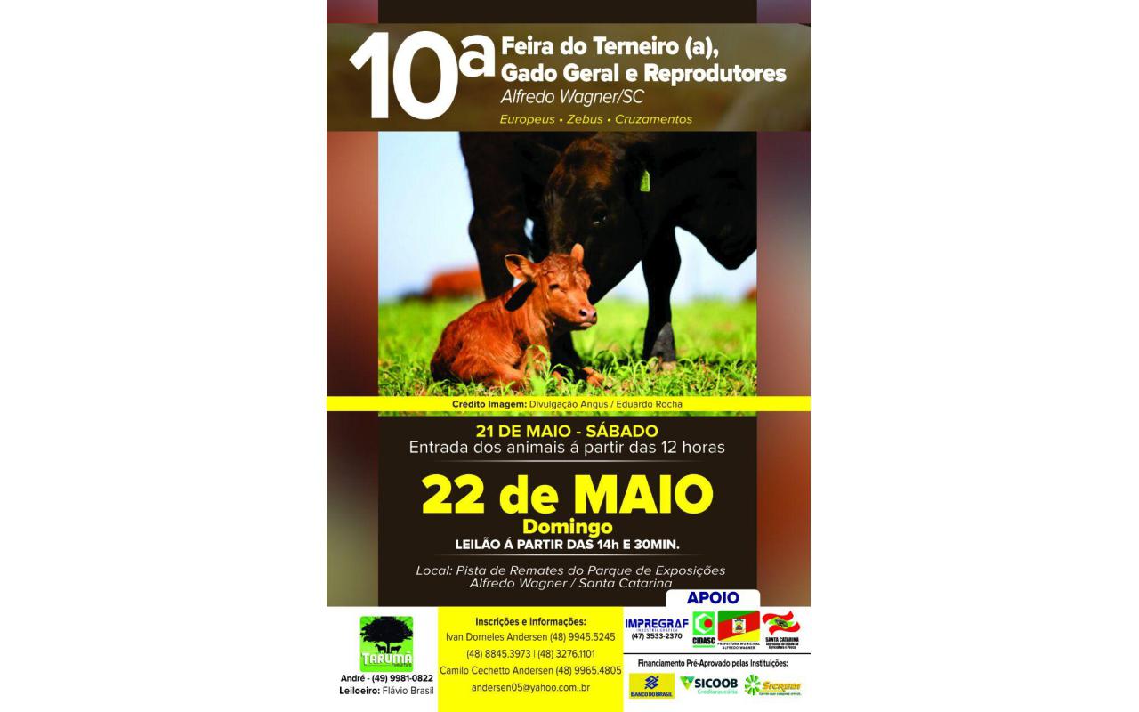 10ª Feira do Terneiro e Gado em Geral será realizada neste final de semana em Alfredo Wagner