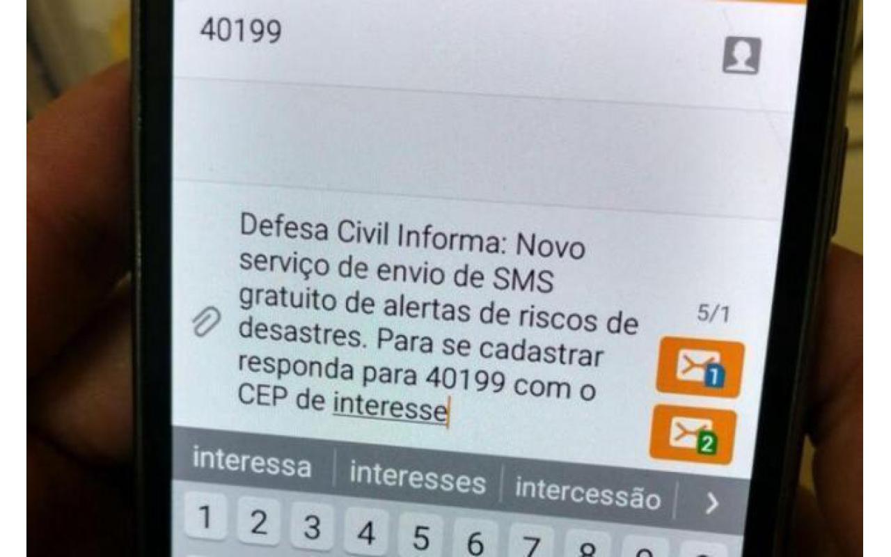 Defesa Civil inicia cadastro de contatos para enviar alertas a população