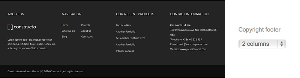 copyright footer