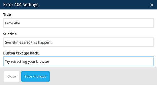 error 404 vc settings
