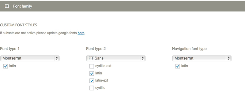 font family