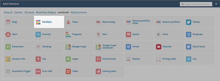 portfolio vc element