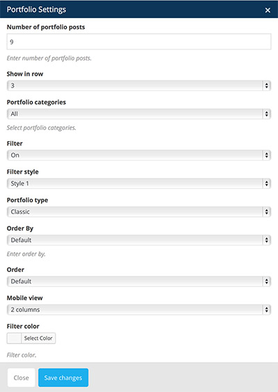 portfolio vc settings