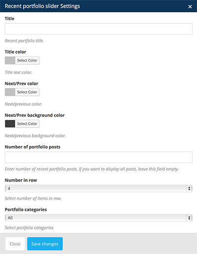 recent portfolio slider