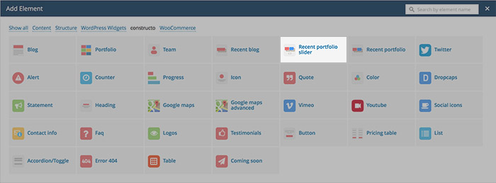 recent portfolio slider