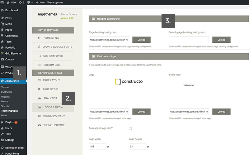 search page heading upload