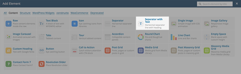 separator with text vc