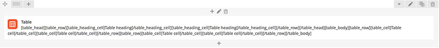 table vc element