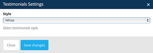 testimonials vc settings