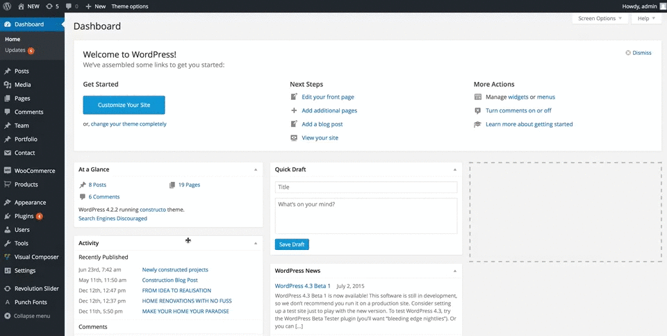 theme options