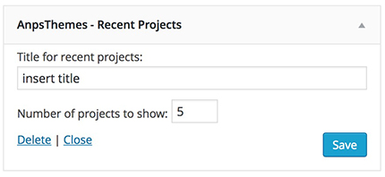 recent projects widget